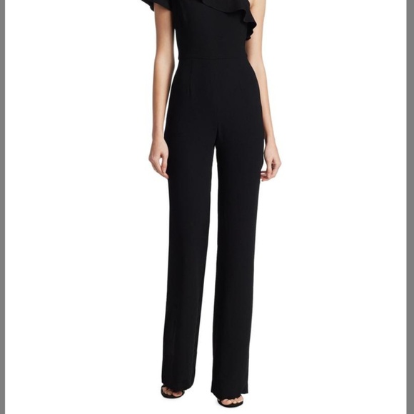 Monique Lhuillier Black One Shoulder Jumpsuit - Picture 4 of 4